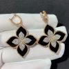 Roberto Coin Princess Flower Pendants in 18k Gold with Black Jade and Diamonds