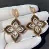 Roberto Coin Princess Flower Earrings in 18k Gold with Mother of Pearl and Diamonds