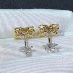 Roberto Coin Princess Flower Earrings In 18k Gold With Diamonds Small Version (4)