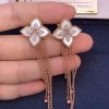 Roberto Coin 18kt rose gold Princess Flower mother-of-pearl and diamond earrings