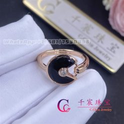 Cartier Amulette De Cartier Ring Black Onyx Diamond B4214800 (1)