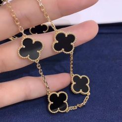 Van Cleef & Arpels Vintage Alhambra Necklace 10 Motifs Onyx VCARA42700