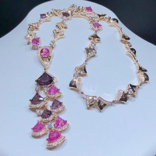 Bvlgari Divas Dream Necklace Amethyst Pink Tourmaline Diamond High Jewelry Necklace 354075