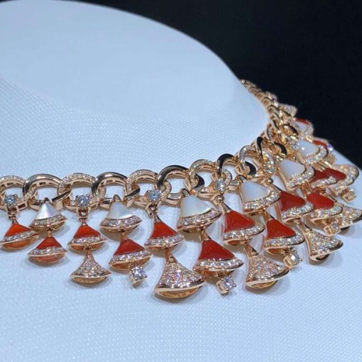 Bvlgari Divas Dream Necklace with Mother-of-pearl and Carnelian and Diamonds 354092