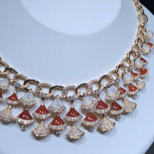 Bvlgari Divas Dream Necklace with Mother-of-pearl and Carnelian and Diamonds 354092