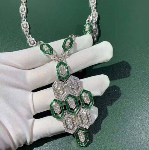 Bvlgari Serpenti Necklace Diamonds and Emeralds CL857752