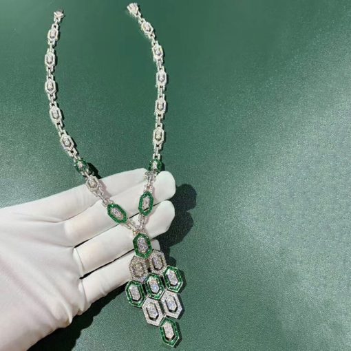 Bvlgari Serpenti Necklace Diamonds and Emeralds CL857752