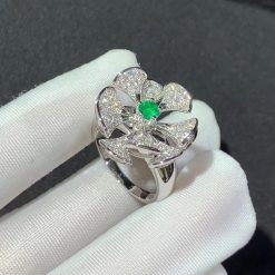 Bulgari Divas Dream Ring White Gold Diamond and Emerald AN857988