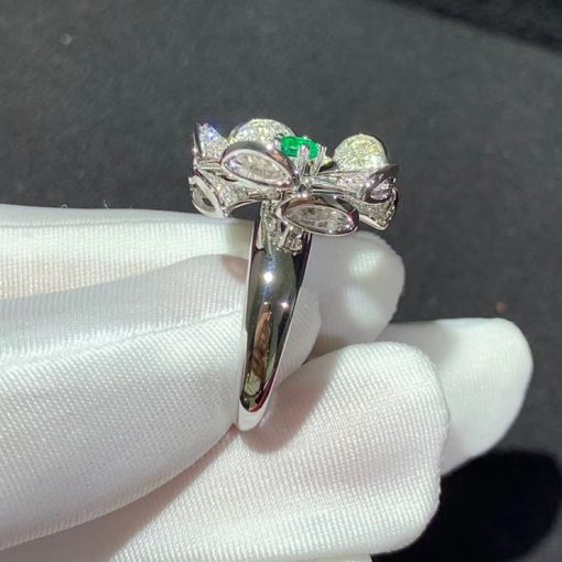 Bulgari Divas Dream Ring White Gold Diamond and Emerald AN857988