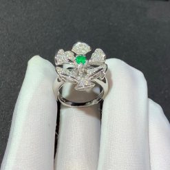 Bulgari Divas Dream Ring White Gold Diamond and Emerald AN857988