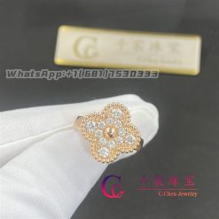 Van Cleef Arpels Vintage Alhambra Ring Rose Gold Diamond Vcarp2r400 (3)