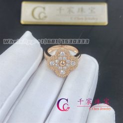 Van Cleef Arpels Vintage Alhambra Ring Rose Gold Diamond Vcarp2r400 (5)