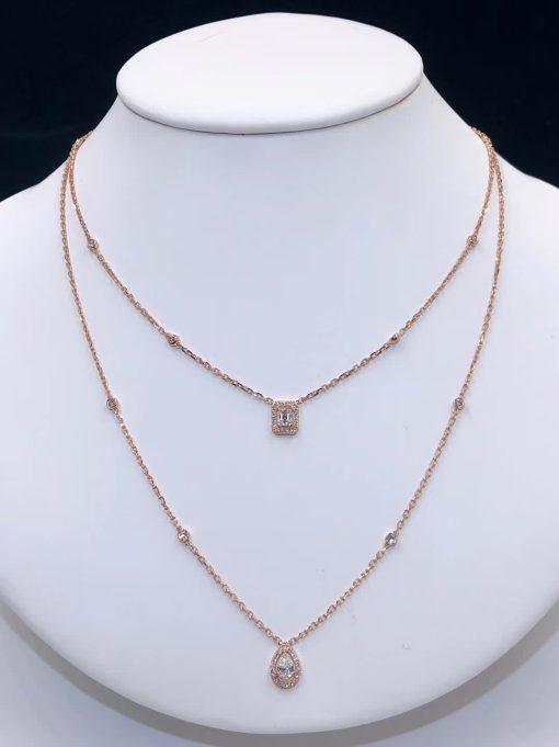 Messika My Twin 2 Rows Pink Gold For Her Diamond Necklace 06506-PG