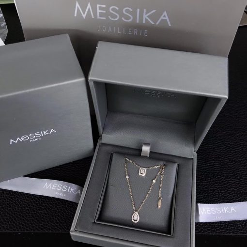 Messika My Twin 2 Rows Pink Gold For Her Diamond Necklace 06506-PG