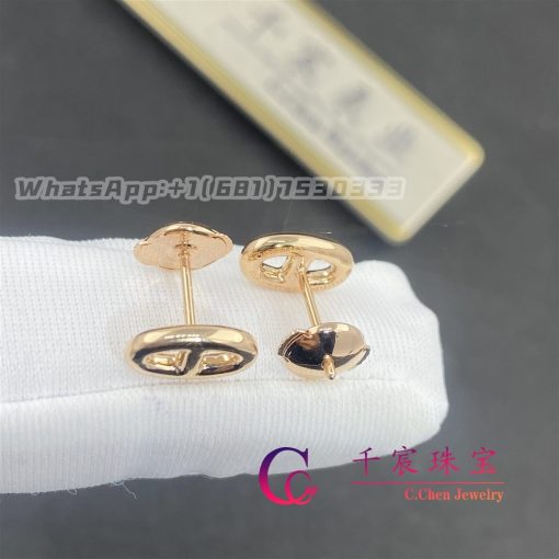 Hermes Chaine Dancre Earrings In Rose Gold Very Small Model H113503b (2)