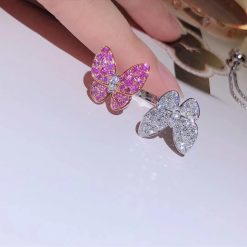 Van Cleef & Arpels Two Butterfly Between the Finger Ring pink sapphires VCARO3M500