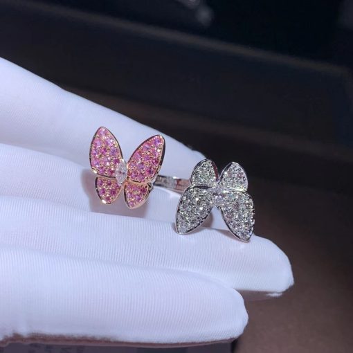 Van Cleef & Arpels Two Butterfly Between the Finger Ring pink sapphires VCARO3M500