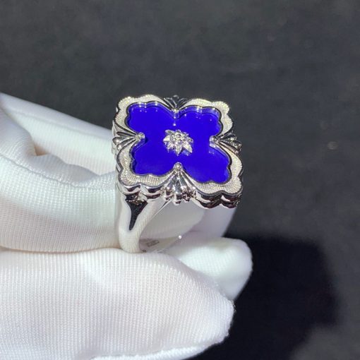 Buccellati Opera Color Ring In 18k White Gold With Lapis Lazuli (1)