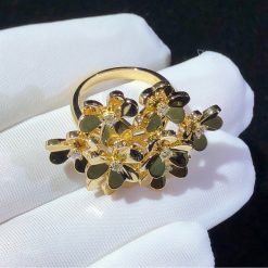 Van Cleef Arpels Frivole Ring 8 Flowers Yellow Gold Diamond VCARB67700