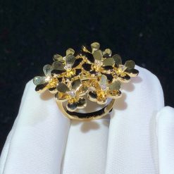 Van Cleef Arpels Frivole Ring 8 Flowers Yellow Gold Diamond VCARB67700