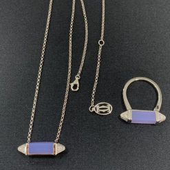 Cartier Les Berlingots de Cartier Necklace White Gold and Chalcedony B7224773