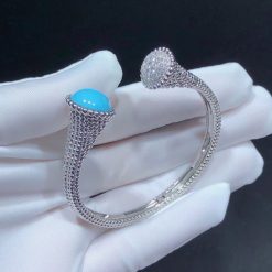 Van Cleef Arpels Perlée Couleurs Bracelet White Gold, Diamond Turquoise VCARP27700