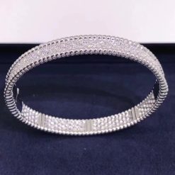 Van Cleef Arpels Perlée Diamonds Bracelet, 3 Rows Diamond White Gold VCARP5E700