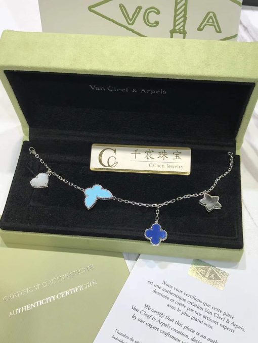 Van Cleef Arpels Lucky Alhambra Gold Bracelet Lapis Lazuli Turquoise