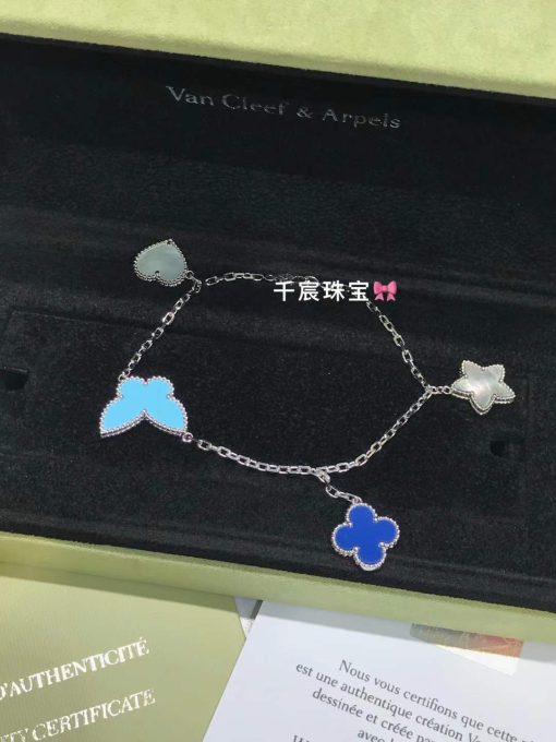 Van Cleef Arpels Lucky Alhambra Gold Bracelet Lapis Lazuli Turquoise