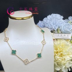 Van Cleef Arpels Vintage Alhambra Necklace 10 Motifs Malachite VCARO9J400