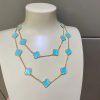 Van Cleef Arpels Vintage Alhambra Long Necklace 20 Motifs Turquoise