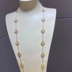 Van Cleef Arpels Vintage Alhambra Long Necklace, 20 Motifs Yellow Gold VCARO1IC00