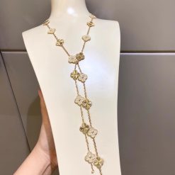 Van Cleef Arpels Vintage Alhambra Long Necklace, 20 Motifs Yellow Gold VCARP4KM00