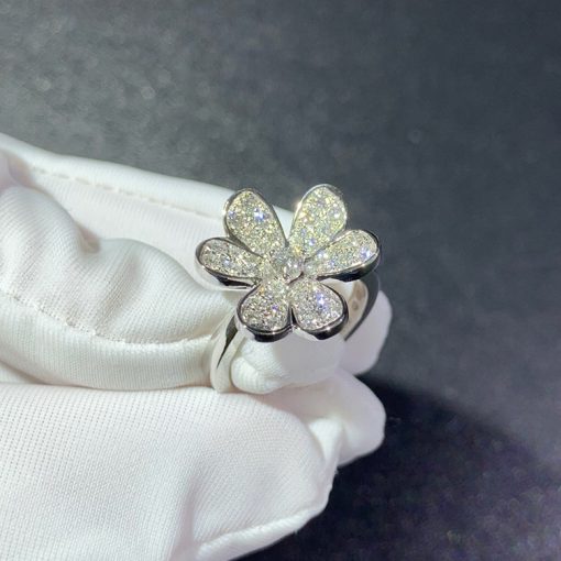 Van Cleef Arpels Frivole Ring 1 Flower White Gold Diamond VCARD31600