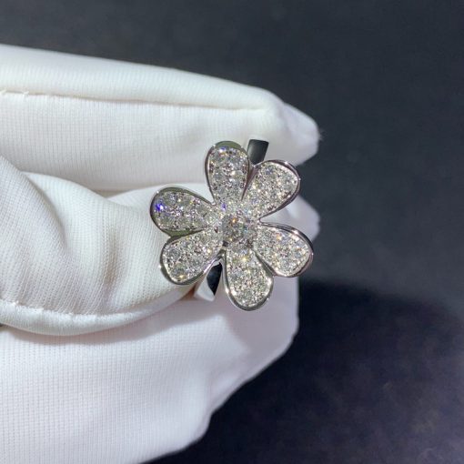 Van Cleef Arpels Frivole Ring 1 Flower White Gold Diamond VCARD31600