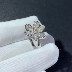 Van Cleef Arpels Frivole Ring 1 Flower White Gold Diamond VCARD31600