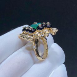 Van Cleef Arpels Bouton D'or Ring Yellow Gold, Chrysoprase Onyx VCARO9MW00