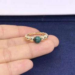 Van Cleef Arpels Perlée Couleurs Variation Ring Yellow Gold Malachite VCARO5M200