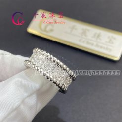 Van Cleef Arpels Perlée Diamonds Ring 3 Rows White Gold Diamond VCARN9Q000