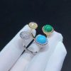 Van Cleef Arpels Perlée Couleurs Between the Finger Ring White Gold Turquoise VCARO9SW00