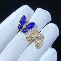 Van Cleef Arpels Two Butterfly Between the Finger Ring Diamond Lapis Lazuli VCARP3DN00