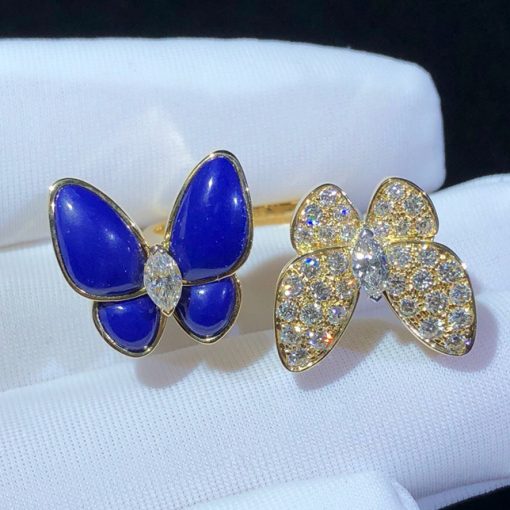 Van Cleef Arpels Two Butterfly Between the Finger Ring Diamond Lapis Lazuli VCARP3DN00