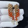 Van Cleef Arpels Bouton D'or Earrings Carnelian, Diamond, Mother-of-pearl VCARO77300