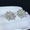 Van Cleef Arpels Lotus Earrings, Small Model Diamond VCARO96B00