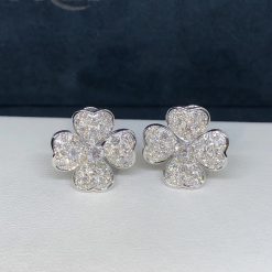 Van Cleef Arpels Cosmos Earrings Small Model White Gold, Diamond VCARO68N00