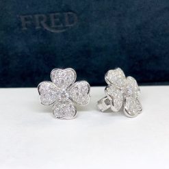 Van Cleef Arpels Cosmos Earrings Small Model White Gold, Diamond VCARO68N00