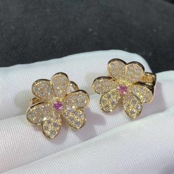 Van Cleef Arpels Frivole Earrings Small Model Rose Gold Sapphire VCARP6L500