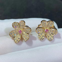 Van Cleef Arpels Frivole Earrings Small Model Rose Gold Sapphire VCARP6L500