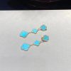 Van Cleef Arpels Magic Alhambra Earrings, 3 Motifs Turquoise