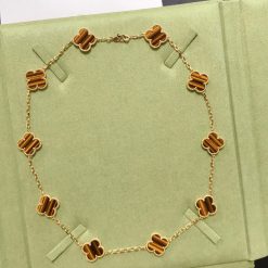 Van Cleef & Arpels Vintage Alhambra Necklace 10 Motifs Tiger Eye VCARD40700